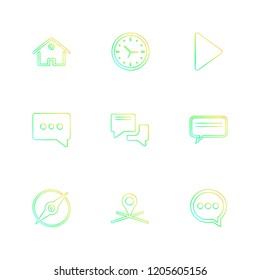 Set of 9 icons, for web, internet, mobile apps, interface design: business, finance, shopping, communication, fitness, computer, media, transportation, travel, easter, christmas, summer, device