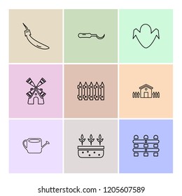 Set of 9 icons, for web, internet, mobile apps, interface design: business, finance, shopping, communication, fitness, computer, media, transportation, travel, easter, christmas, summer, device