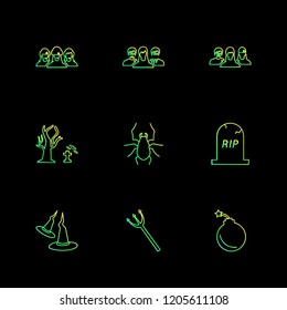 Set of 9 icons, for web, internet, mobile apps, interface design: business, finance, shopping, communication, fitness, computer, media, transportation, travel, easter, christmas, summer, device