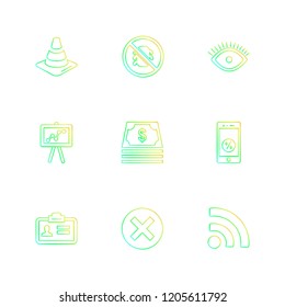 Set of 9 icons, for web, internet, mobile apps, interface design: business, finance, shopping, communication, fitness, computer, media, transportation, travel, easter, christmas, summer, device