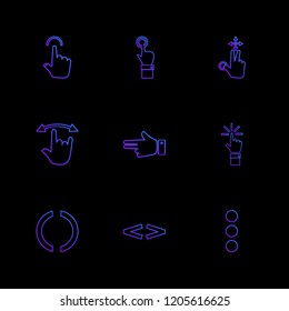 Set of 9 icons, for web, internet, mobile apps, interface design: business, finance, shopping, communication, fitness, computer, media, transportation, travel, easter, christmas, summer, device