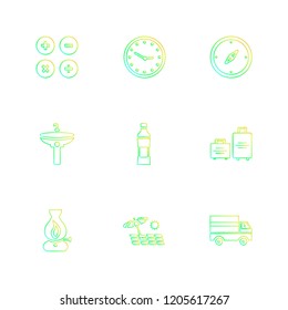 Set of 9 icons, for web, internet, mobile apps, interface design: business, finance, shopping, communication, fitness, computer, media, transportation, travel, easter, christmas, summer, device