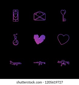 Set of 9 icons, for web, internet, mobile apps, interface design: business, finance, shopping, communication, fitness, computer, media, transportation, travel, easter, christmas, summer, device