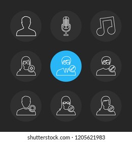 Set of 9 icons, for web, internet, mobile apps, interface design: business, finance, shopping, communication, fitness, computer, media, transportation, travel, easter, christmas, summer, device