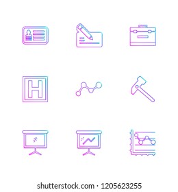 Set of 9 icons, for web, internet, mobile apps, interface design: business, finance, shopping, communication, fitness, computer, media, transportation, travel, easter, christmas, summer, device