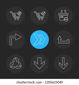 Set of 9 icons, for web, internet, mobile apps, interface design: business, finance, shopping, communication, fitness, computer, media, transportation, travel, easter, christmas, summer, device