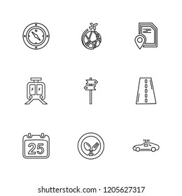 Set of 9 icons, for web, internet, mobile apps, interface design: business, finance, shopping, communication, fitness, computer, media, transportation, travel, easter, christmas, summer, device
