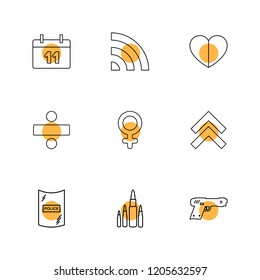 Set of 9 icons, for web, internet, mobile apps, interface design: business, finance, shopping, communication, fitness, computer, media, transportation, travel, easter, christmas, summer, device