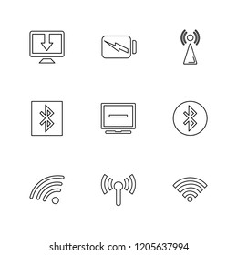 Set of 9 icons, for web, internet, mobile apps, interface design: business, finance, shopping, communication, fitness, computer, media, transportation, travel, easter, christmas, summer, device