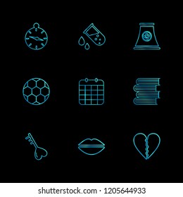 Set of 9 icons, for web, internet, mobile apps, interface design: business, finance, shopping, communication, fitness, computer, media, transportation, travel, easter, christmas, summer, device