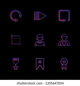Set of 9 icons, for web, internet, mobile apps, interface design: business, finance, shopping, communication, fitness, computer, media, transportation, travel, easter, christmas, summer, device
