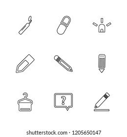 Set of 9 icons, for web, internet, mobile apps, interface design: business, finance, shopping, communication, fitness, computer, media, transportation, travel, summer, device