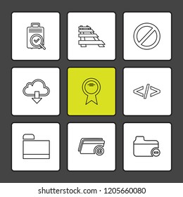 Set of 9 icons, for web, internet, mobile apps, interface design: business, finance, shopping, communication, fitness, computer, media, transportation, travel, easter, christmas, summer, device