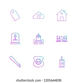 Set of 9 icons, for web, internet, mobile apps, interface design: business, finance, shopping, communication, fitness, computer, media, transportation, travel, easter, christmas, summer, device