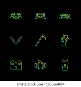 Set of 9 icons, for web, internet, mobile apps, interface design: business, finance, shopping, communication, fitness, computer, media, transportation, travel, easter, christmas, summer, device