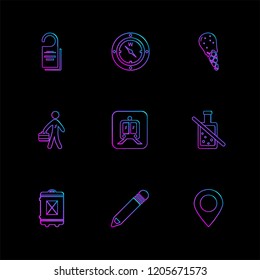 Set of 9 icons, for web, internet, mobile apps, interface design: business, finance, shopping, communication, fitness, computer, media, transportation, travel, easter, christmas, summer, device