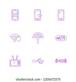 Set of 9 icons, for web, internet, mobile apps, interface design: business, finance, shopping, communication, fitness, computer, media, transportation, travel, easter, christmas, summer, device