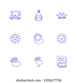 Set of 9 icons, for web, internet, mobile apps, interface design: business, finance, shopping, communication, fitness, computer, media, transportation, travel, easter, christmas, summer, device