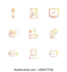 Set of 9 icons, for web, internet, mobile apps, interface design: business, finance, shopping, communication, fitness, computer, media, transportation, travel, easter, christmas, summer, device