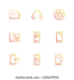Set of 9 icons, for web, internet, mobile apps, interface design: business, finance, shopping, communication, fitness, computer, media, transportation, travel, easter, christmas, summer, device
