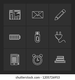 Set of 9 icons, for web, internet, mobile apps, interface design: business, finance, shopping, communication, fitness, computer, media, transportation, travel, easter, christmas, summer, device