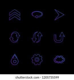 Set of 9 icons, for web, internet, mobile apps, interface design: business, finance, shopping, communication, fitness, computer, media, transportation, travel, easter, christmas, summer, device
