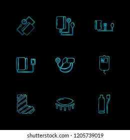 Set of 9 icons, for web, internet, mobile apps, interface design: business, finance, shopping, communication, fitness, computer, media, transportation, travel, easter, christmas, summer, device