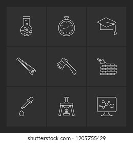 Set of 9 icons, for web, internet, mobile apps, interface design: business, finance, shopping, communication, fitness, computer, media, transportation, travel, easter, christmas, summer, device
