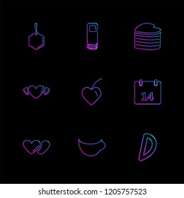 Set of 9 icons, for web, internet, mobile apps, interface design: business, finance, shopping, communication, fitness, computer, media, transportation, travel, easter, christmas, summer, device