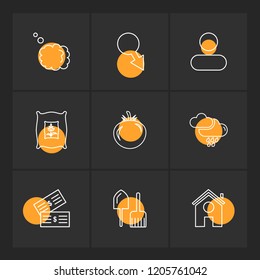 Set of 9 icons, for web, internet, mobile apps, interface design: business, finance, shopping, communication, fitness, computer, media, transportation, travel, easter, christmas, summer, device