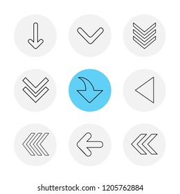 Set of 9 icons, for web, internet, mobile apps, interface design: business, finance, shopping, communication, fitness, computer, media, transportation, travel, easter, christmas, summer, device