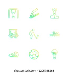 Set of 9 icons, for web, internet, mobile apps, interface design: business, finance, shopping, communication, fitness, computer, media, transportation, travel, easter, christmas, summer, device
