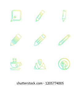 Set of 9 icons, for web, internet, mobile apps, interface design: business, finance, shopping, communication, fitness, computer, media, transportation, travel, easter, christmas, summer, device