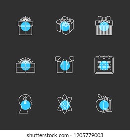 Set of 9 icons, for web, internet, mobile apps, interface design: business, finance, shopping, communication, fitness, computer, media, transportation, travel, easter, christmas, summer, device