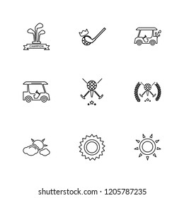 Set of 9 icons, for web, internet, mobile apps, interface design: business, finance, shopping, communication, fitness, computer, media, transportation, travel, easter, christmas, summer, device