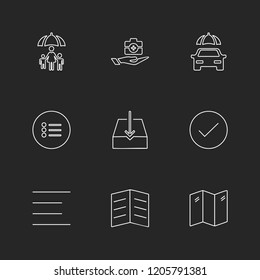 Set of 9 icons, for web, internet, mobile apps, interface design: business, finance, shopping, communication, fitness, computer, media, transportation, travel, easter, christmas, summer, device