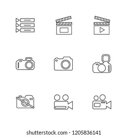Set of 9 icons, for web, internet, mobile apps, interface design: business, finance, shopping, communication, fitness, computer, media, transportation, travel, easter, christmas, summer, device