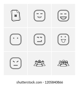 Set of 9 icons, for web, internet, mobile apps, interface design: business, finance, shopping, communication, fitness, computer, media, transportation, travel, easter, christmas, summer, device
