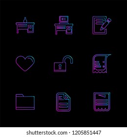 Set of 9 icons, for web, internet, mobile apps, interface design: business, finance, shopping, communication, fitness, computer, media, transportation, travel, easter, christmas, summer, device