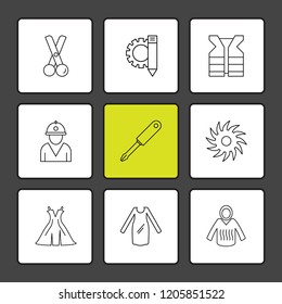 Set of 9 icons, for web, internet, mobile apps, interface design: business, finance, shopping, communication, fitness, computer, media, transportation, travel, easter, christmas, summer, device