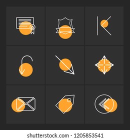 Set of 9 icons, for web, internet, mobile apps, interface design: business, finance, shopping, communication, fitness, computer, media, transportation, travel, easter, christmas, summer, device