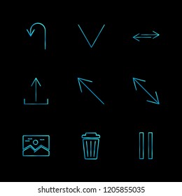 Set of 9 icons, for web, internet, mobile apps, interface design: business, finance, shopping, communication, fitness, computer, media, transportation, travel, easter, christmas, summer, device