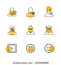 Set of 9 icons, for web, internet, mobile apps, interface design: business, finance, shopping, communication, fitness, computer, media, transportation, travel, easter, christmas, summer, device