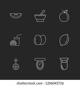 Set of 9 icons, for web, internet, mobile apps, interface design: business, finance, shopping, communication, fitness, computer, media, transportation, travel, easter, christmas, summer, device
