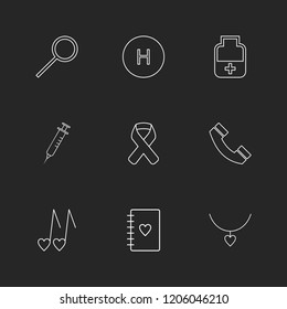 Set of 9 icons, for web, internet, mobile apps, interface design: business, finance, shopping, communication, fitness, computer, media, transportation, travel, easter, christmas, summer, device