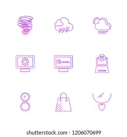 Set of 9 icons, for web, internet, mobile apps, interface design: business, finance, shopping, communication, fitness, computer, media, transportation, travel, easter, christmas, summer, device