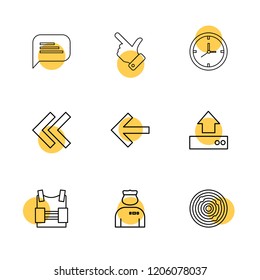 Set of 9 icons, for web, internet, mobile apps, interface design: business, finance, shopping, communication, fitness, computer, media, transportation, travel, easter, christmas, summer, device