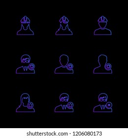 Set of 9 icons, for web, internet, mobile apps, interface design: business, finance, shopping, communication, fitness, computer, media, transportation, travel, easter, christmas, summer, device