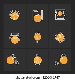 Set of 9 icons, for web, internet, mobile apps, interface design: business, finance, shopping, communication, fitness, computer, media, transportation, travel, easter, christmas, summer, device