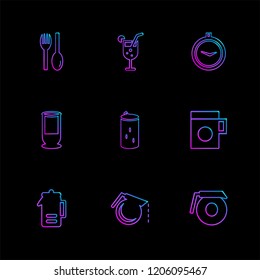 Set of 9 icons, for web, internet, mobile apps, interface design: business, finance, shopping, communication, fitness, computer, media, transportation, travel, easter, christmas, summer, device